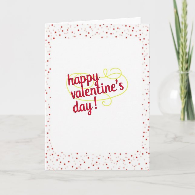 Happy Valentines Day Red Dot Card (Front)