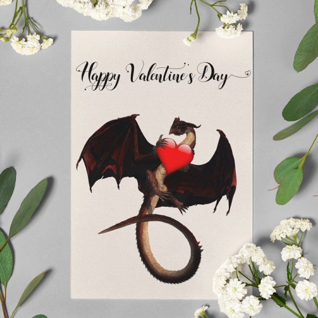 Happy Valentine's day Red Dragon Heart Card (Creator Uploaded)