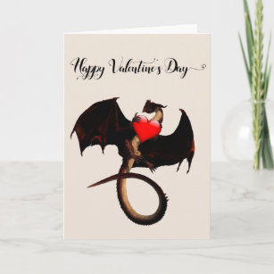 Happy Valentine's day Red Dragon Heart Card