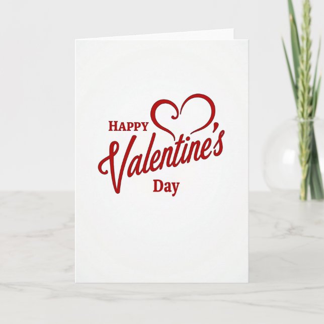Happy Valentines Day Red Foil Card (Front)