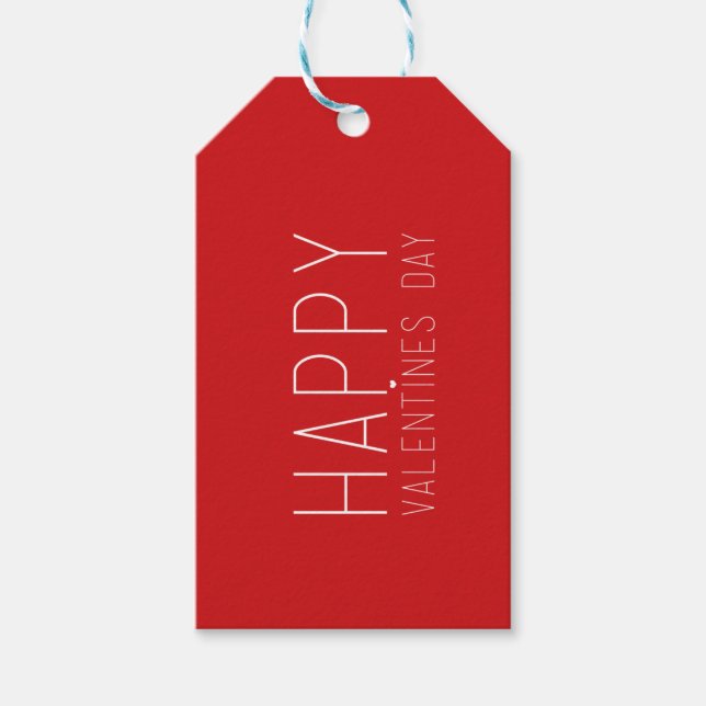 Happy Valentines Day Red Gift Tags (Front)