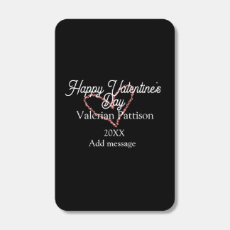 Happy Valentine's day red glitter heart black name Matchboxes