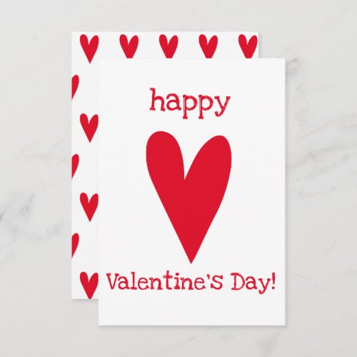 Happy Valentines Day Red Heart Card