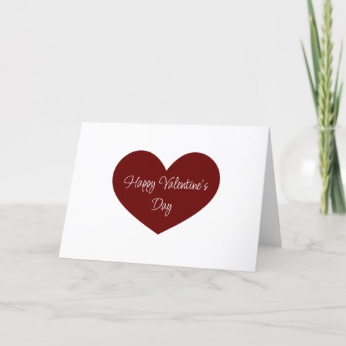 Happy Valentines Day Red Heart Cute Holiday Card