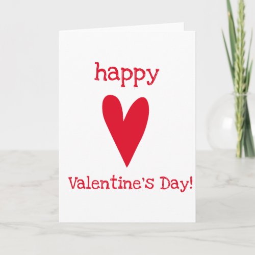 Happy Valentines Day Red Heart Holiday Card