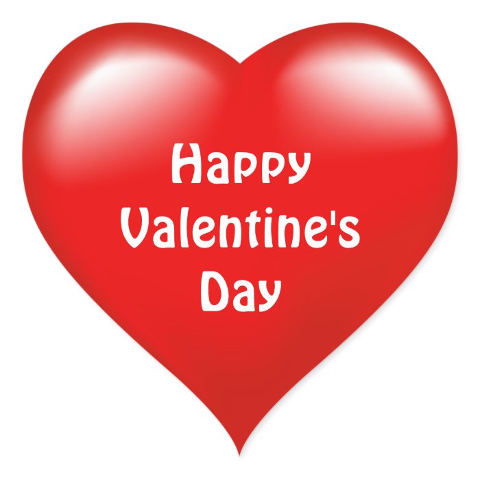 Happy Valentine's Day Red Heart  Love  Sticker