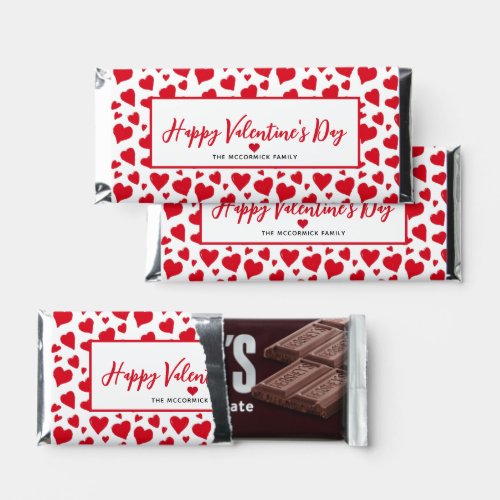 Happy Valentines Day Red Heart Personalized Hershey Bar Favors