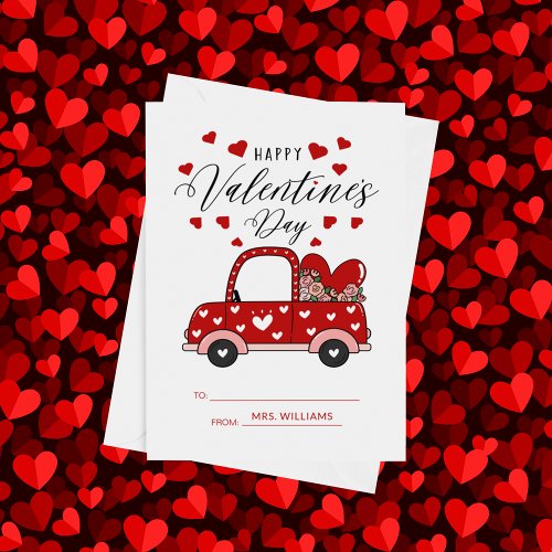 HAPPY VALENTINES DAY Red Heart Pickup Truck