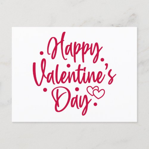 Happy Valentines Day Red Heart Postcard