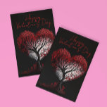 Happy Valentine's Day Red Heart Tree  Postcard<br><div class="desc">This design was created though digital art. It may be personalized in the area provided or customizing by choosing the click to customize further option and changing the name, initials or words. You may also change the text color and style or delete the text for an image only design. Contact...</div>