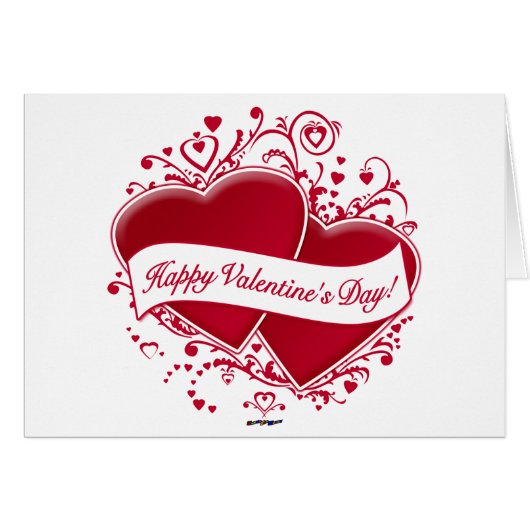 Happy Valentine's Day! Red Hearts (Front Horizontal)