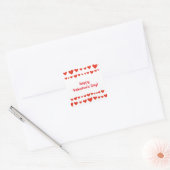 Happy Valentines Day Red Hearts Border Stickers (Envelope)