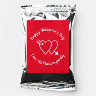 Happy Valentine's Day red hearts custom script Coffee Drink Mix