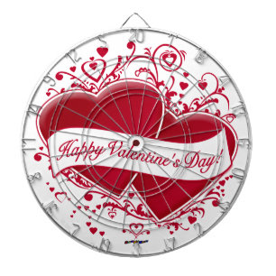 Happy Valentine's Day! Red Hearts Dart Board
