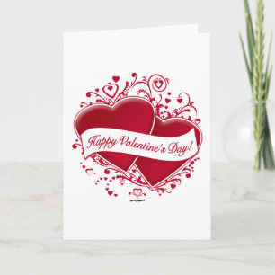 Happy Valentine's Day! Red Hearts Holiday Card
