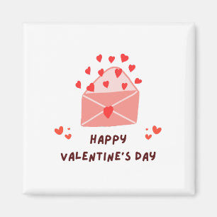 Happy Valentine's Day -Red Hearts Love Images Magnet