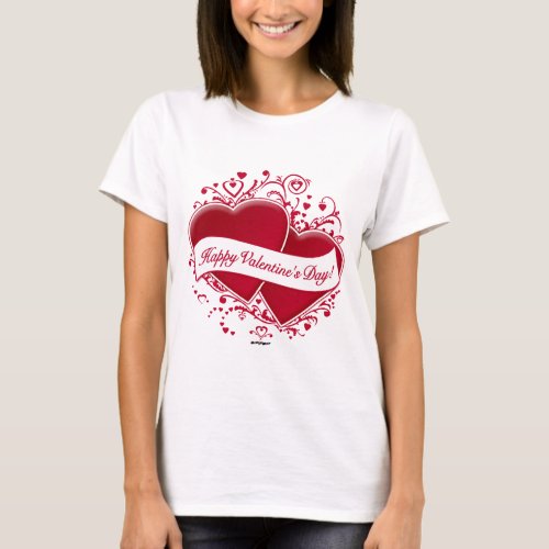 Happy Valentines Day Red Hearts T_Shirt