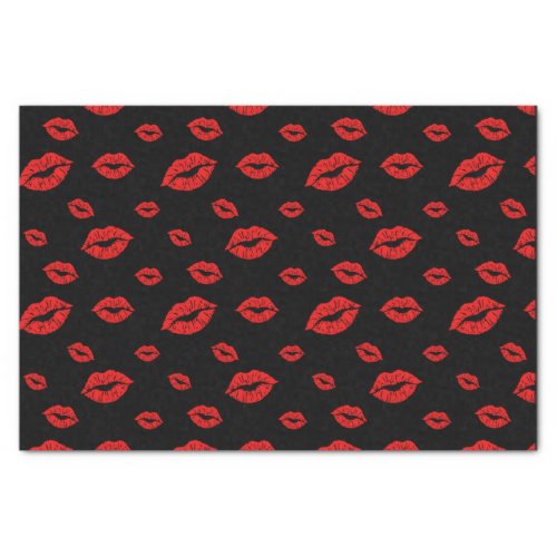 Happy Valentines Day Red Lipstick Blot Kiss Tissue Paper