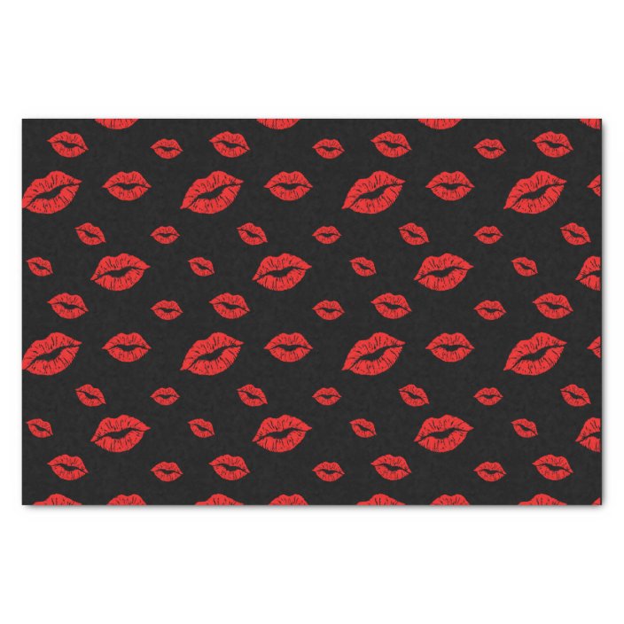 Happy Valentine's Day Red Lipstick Blot Kiss Tissue Paper