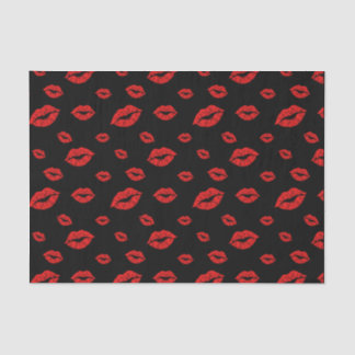 Happy Valentine's Day Red Lipstick Blot Kiss Tissue Paper