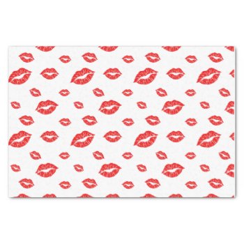 Happy Valentine's Day Red Lipstick Blot Kiss Tissue Paper by decor_de_vous at Zazzle