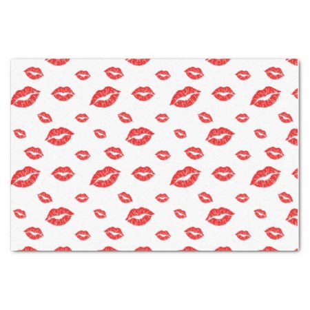 Happy Valentine's Day Red Lipstick Blot Kiss Tissue Paper