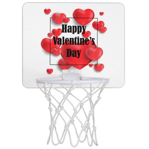 Happy Valentines Day Red Love Hearts  Holidays Mini Basketball Hoop