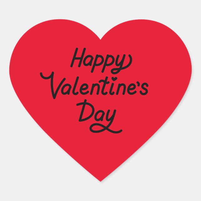 Happy Valentine's Day Red Personalize Heart  Sticker (Front)