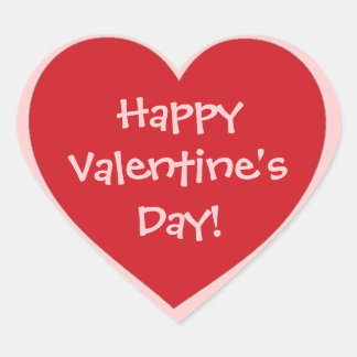 Happy Valentine's Day red pink heart stickers