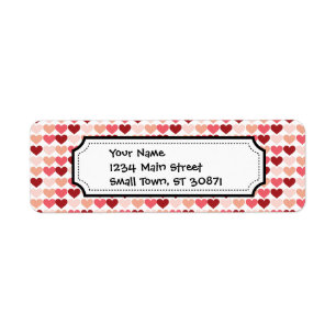 Happy Valentine's Day Red Pink Hearts Pattern Label