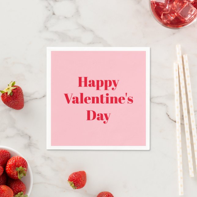 Happy Valentine's day, red pink party paper Napkins (Insitu)