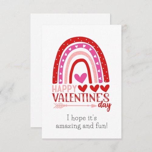 Happy Valentines Day Red Rainbow Card