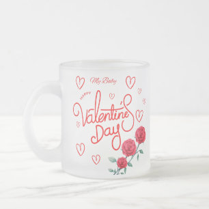 Happy Valentines Day Red Rose Mug