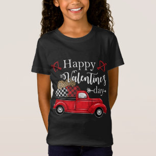 Happy Valentine's Day Red Truck Pickup Leopard Hea T-Shirt