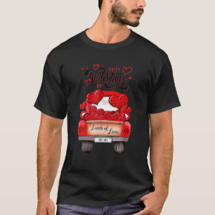 Happy Valentine's Day Red Truck With Hearts T-Shirt