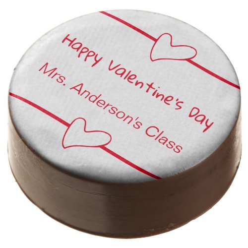 Happy Valentines Day Red White Classroom Treat Chocolate Covered Oreo