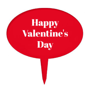 Happy Valentine's day, red white cute Cake Topper