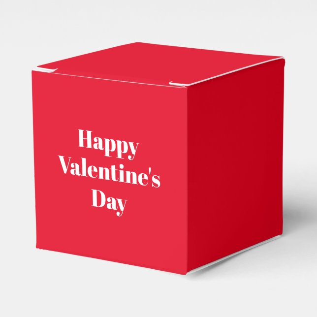Happy Valentine's day, red white gift Favor Boxes (Front Side)