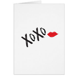 Happy Valentine's Day Red XOXO Love Kiss Cards