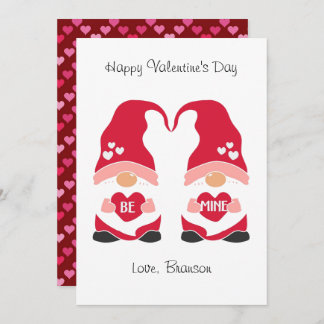 Happy Valentine's Day Retro Gnome Holiday Photo Note Card