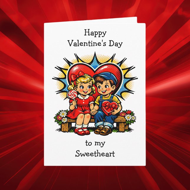 Happy Valentine's Day | Retro Pop Art Vintage Card (Creator Uploaded)
