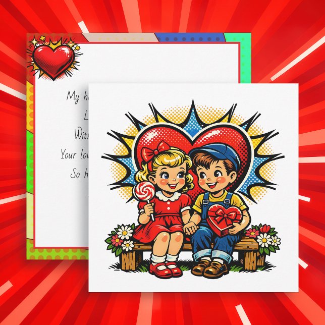 Happy Valentine's Day | Retro Pop Art Vintage Card (Creator Uploaded)