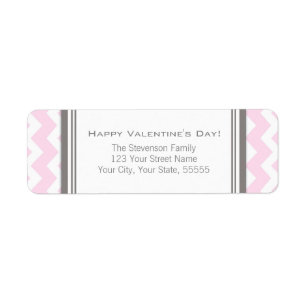Happy Valentine's Day Return Address Labels Pink