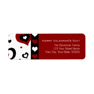 Happy Valentine's Day Return Address Labels Red