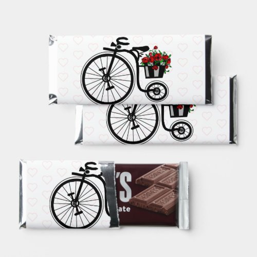 Happy Valentines Day _ Romantic Bike with Flowers Hershey Bar Favors