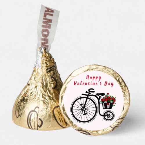 Happy Valentines Day _ Romantic Bike with Flowers Hersheys Kisses