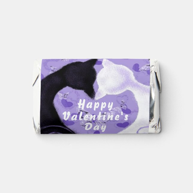 Happy Valentine's Day Romantic Couple Cat Hershey's Miniatures (Front)