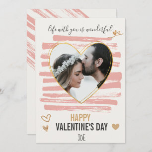 "Happy Valentine's Day" romantic Couple Photo Holi Holiday Card