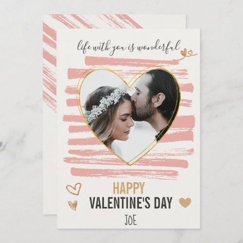 Happy Valentines Day romantic Couple Photo Holi Holiday Card
