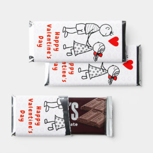 Happy Valentine's Day - Romantic Cute Couple Love Hershey Bar Favors